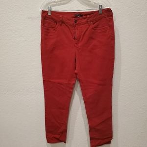 Chaus Sport Size 10 Red Denim Ankle Jeans